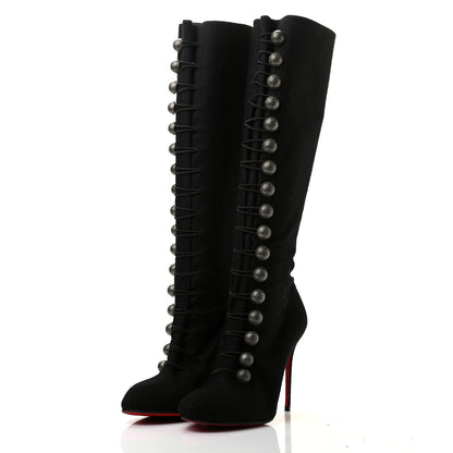 Christian Louboutin Flannel Ronfifi Alta 100 Over The Knee Boots 40 Black 3 of 7
