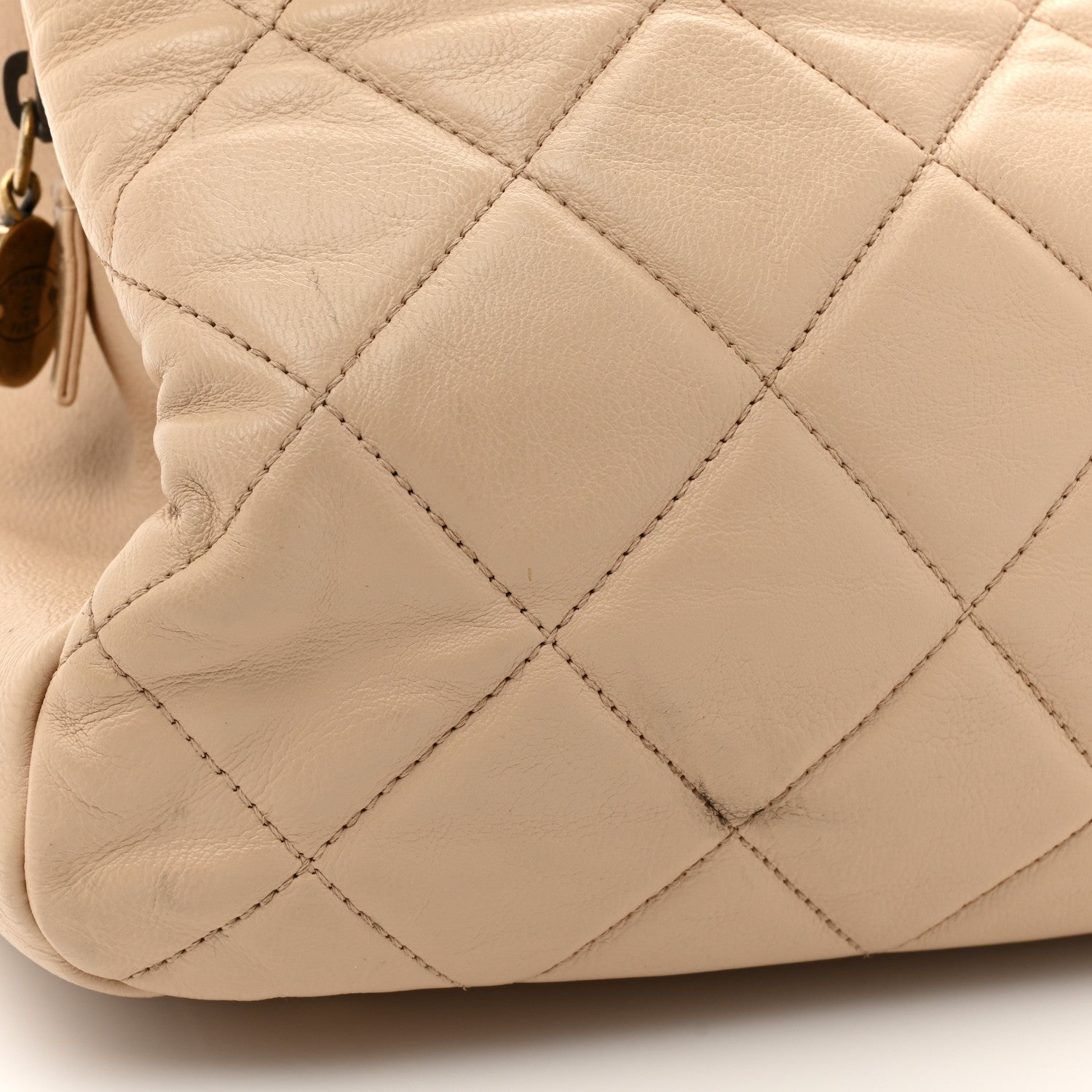 Chanel Calfskin Quilted Large CC Crown Tote Beige 17 of 18