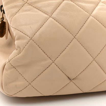 Chanel Calfskin Quilted Large CC Crown Tote Beige 17 of 18