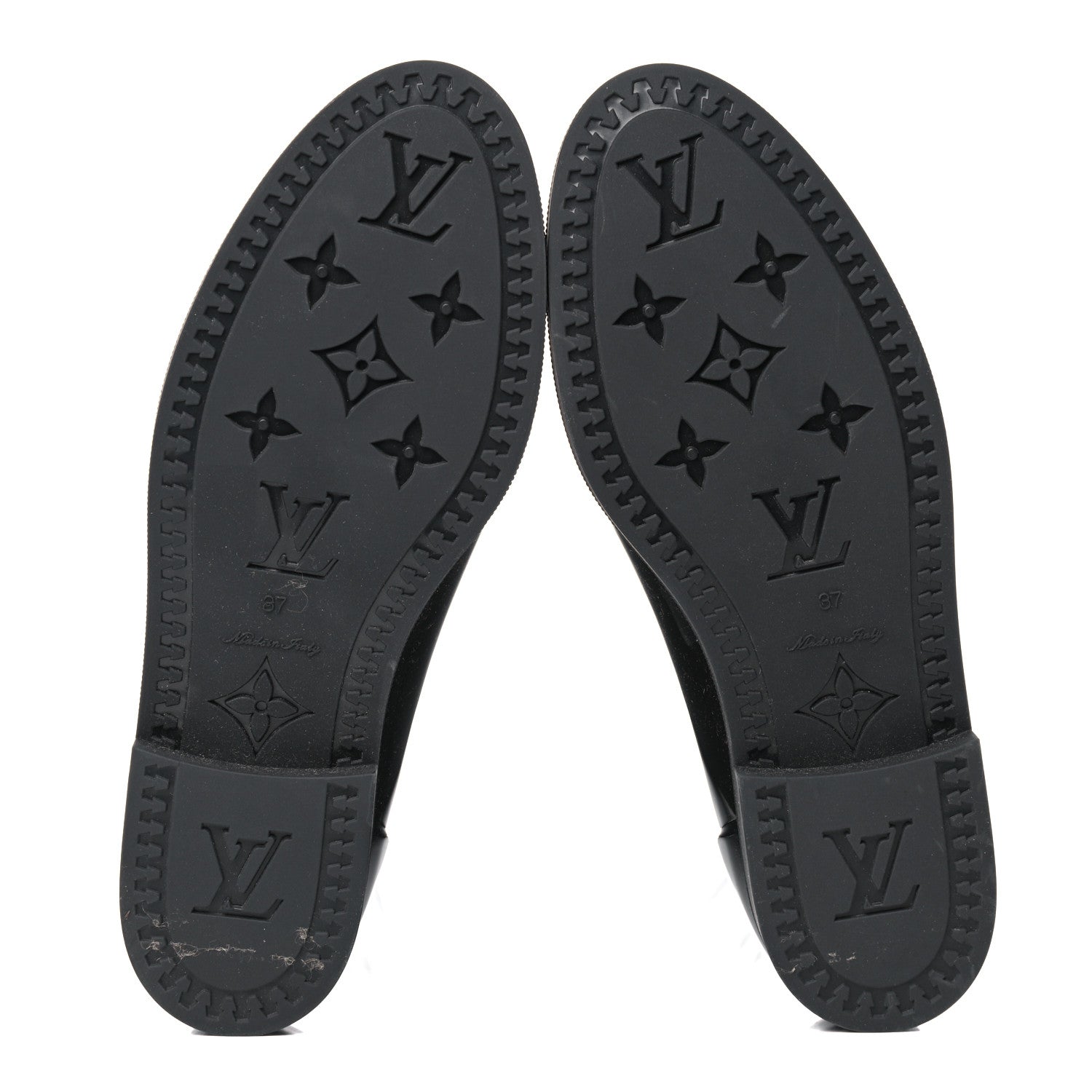 Louis Vuitton Rubber Embossed Monogram Drops High Rain Boots 37 Black 5 of 13