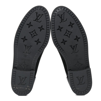 Louis Vuitton Rubber Embossed Monogram Drops High Rain Boots 37 Black 5 of 13