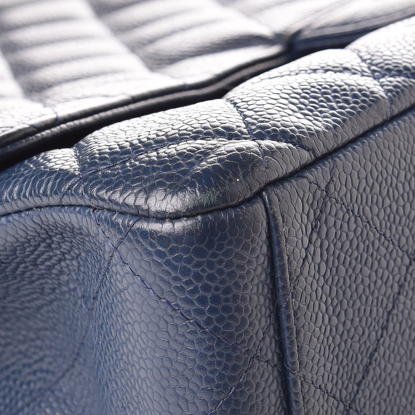 Caviar Quilted Maxi Single Flap Blue