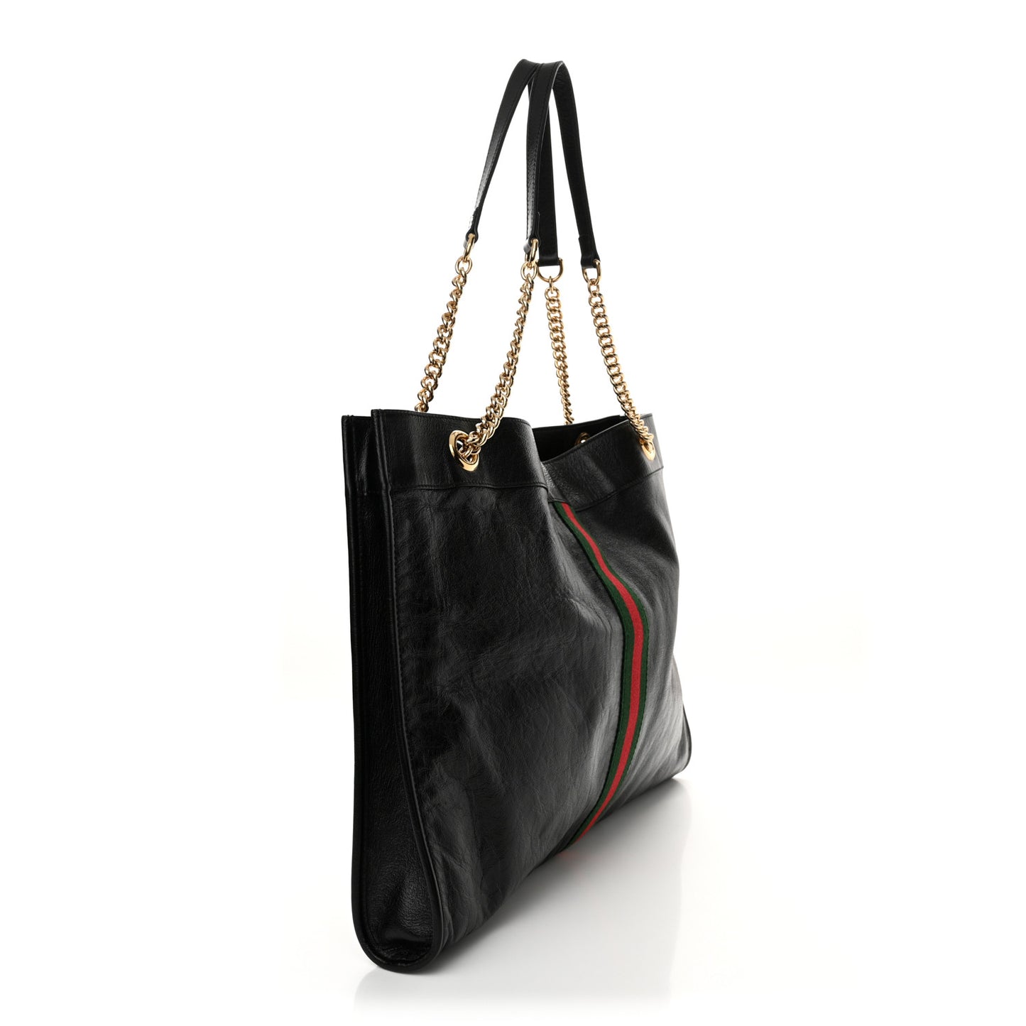 Calfskin Maxi Rajah Chain Tote Black