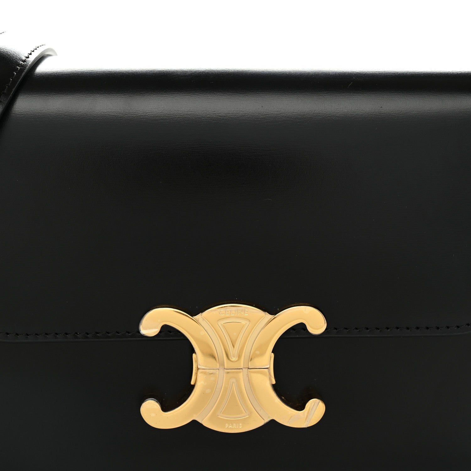 Celine Shiny Calfskin Teen Triomphe Black 8 of 12