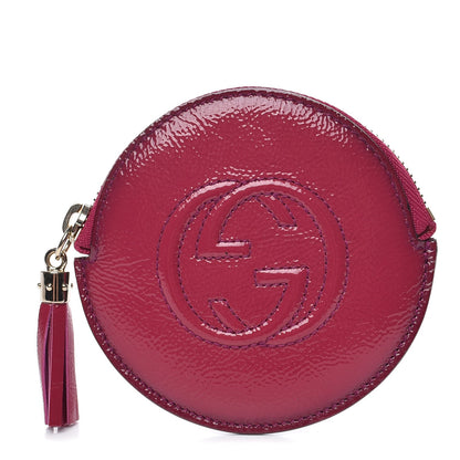 Gucci Patent Soho Round Coin Purse Bright Bougainvillea 1 of 10