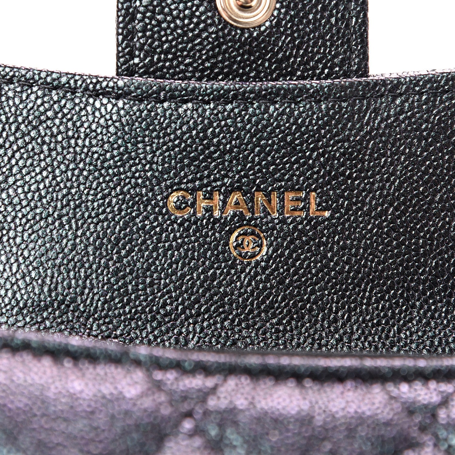 Chanel Iridescent Caviar Quilted Flap Card Holder Wallet Black 5 of 8