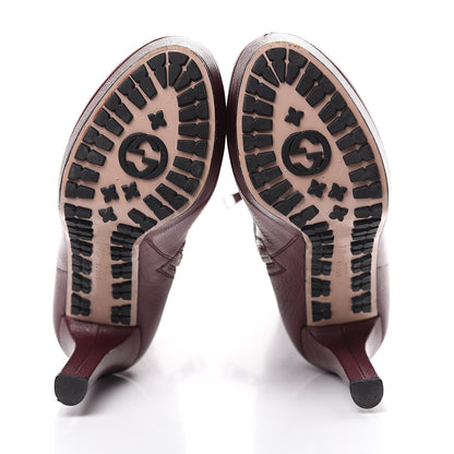 Gucci Calfskin Anouk Knee High Boots 37.5 Burgundy 7 of 11