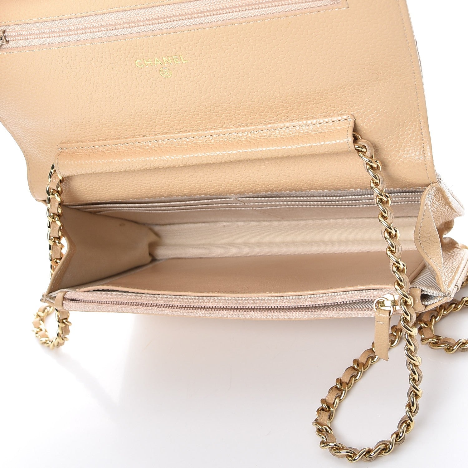 Chanel Caviar Quilted Wallet On Chain WOC Beige Clair 5 of 14