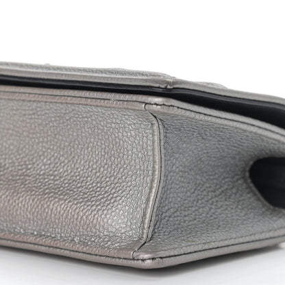 Christian Dior Metallic Grained Calfskin Baby Diorama Flap Bag Grey 9 of 10