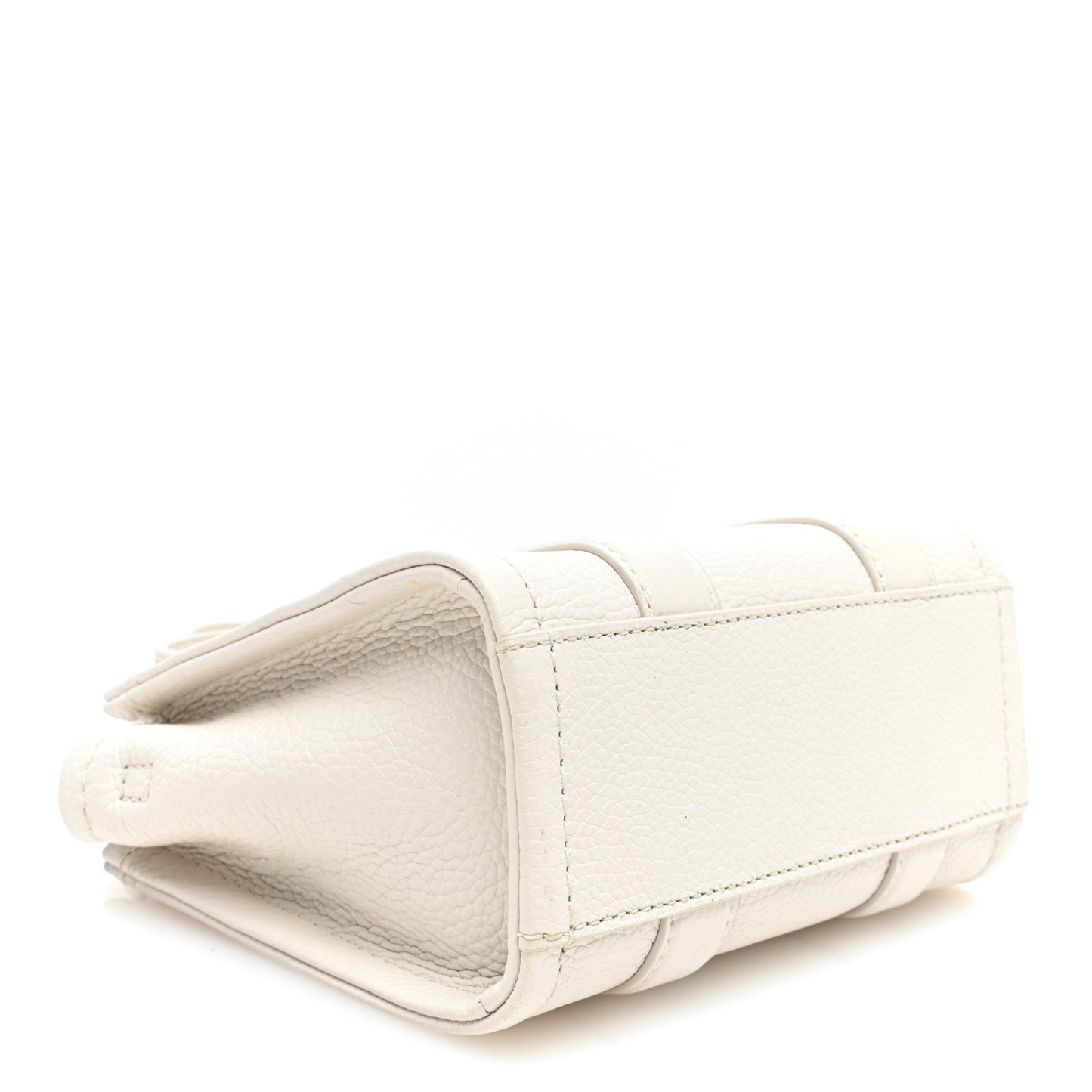 Grained Calfskin Micro The Tote Bag Cotton Silver