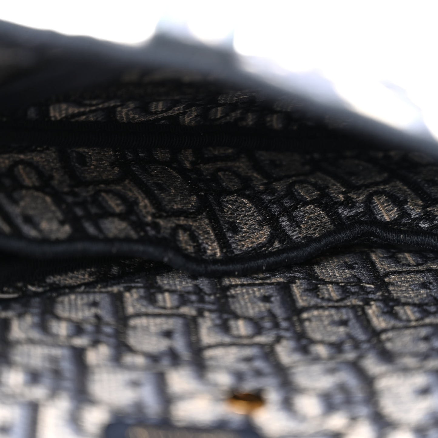 Oblique Embroidered Saddle Bag Blue