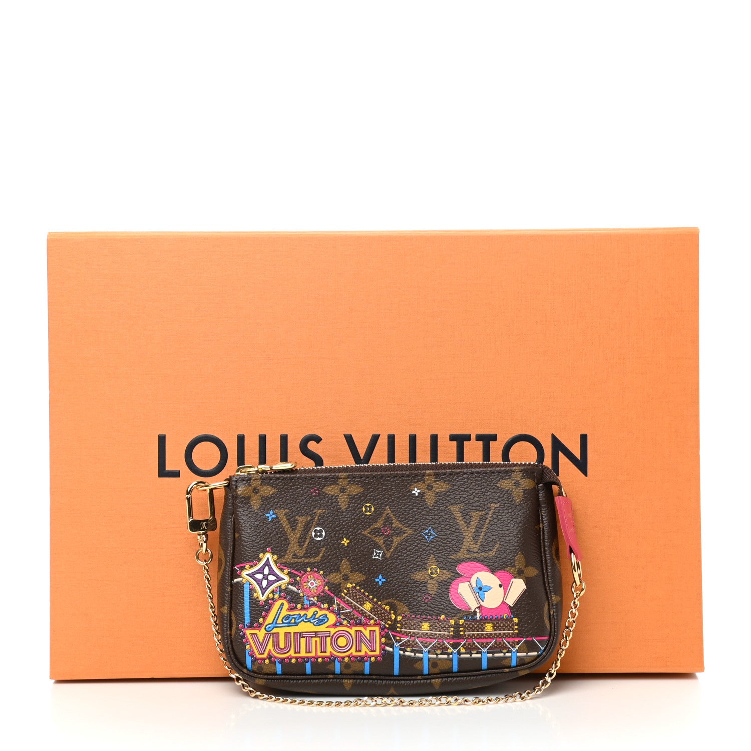 Louis Vuitton Monogram 2020 Christmas Animation Roller Coaster Mini Pochette Accessories Pivoine 8 of 8