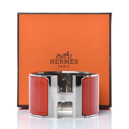 Hermes Enamel Extra Wide Clic Clac H Bracelet PM Red 7 of 7