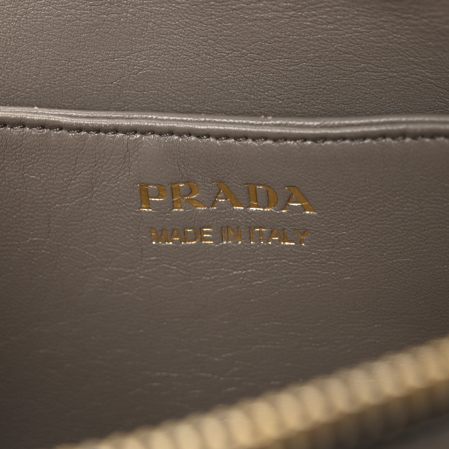 Prada Vitello Daino Soft Mini Zippered Shoulder Bag Clay Grey 6 of 10