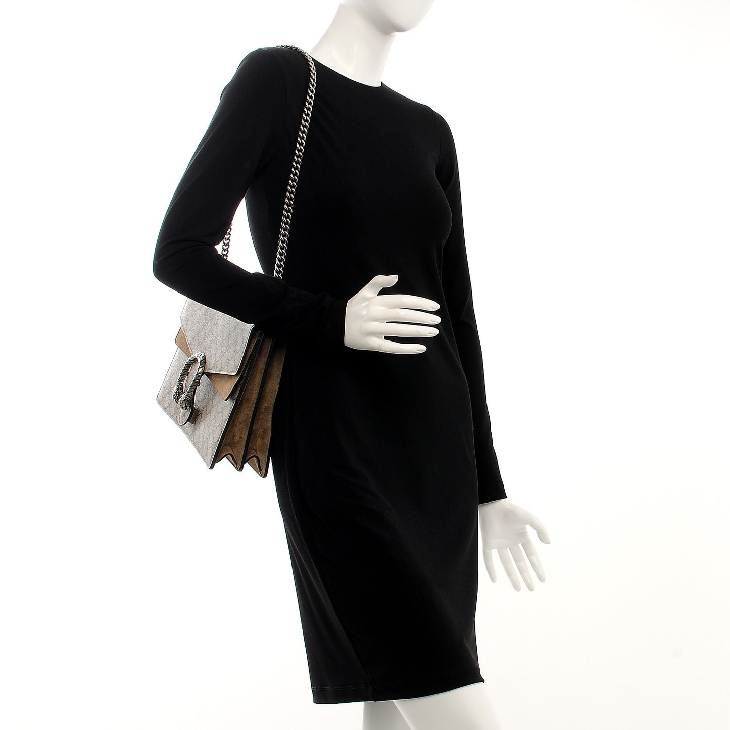 GG Supreme Monogram Medium Dionysus Shoulder Bag Taupe