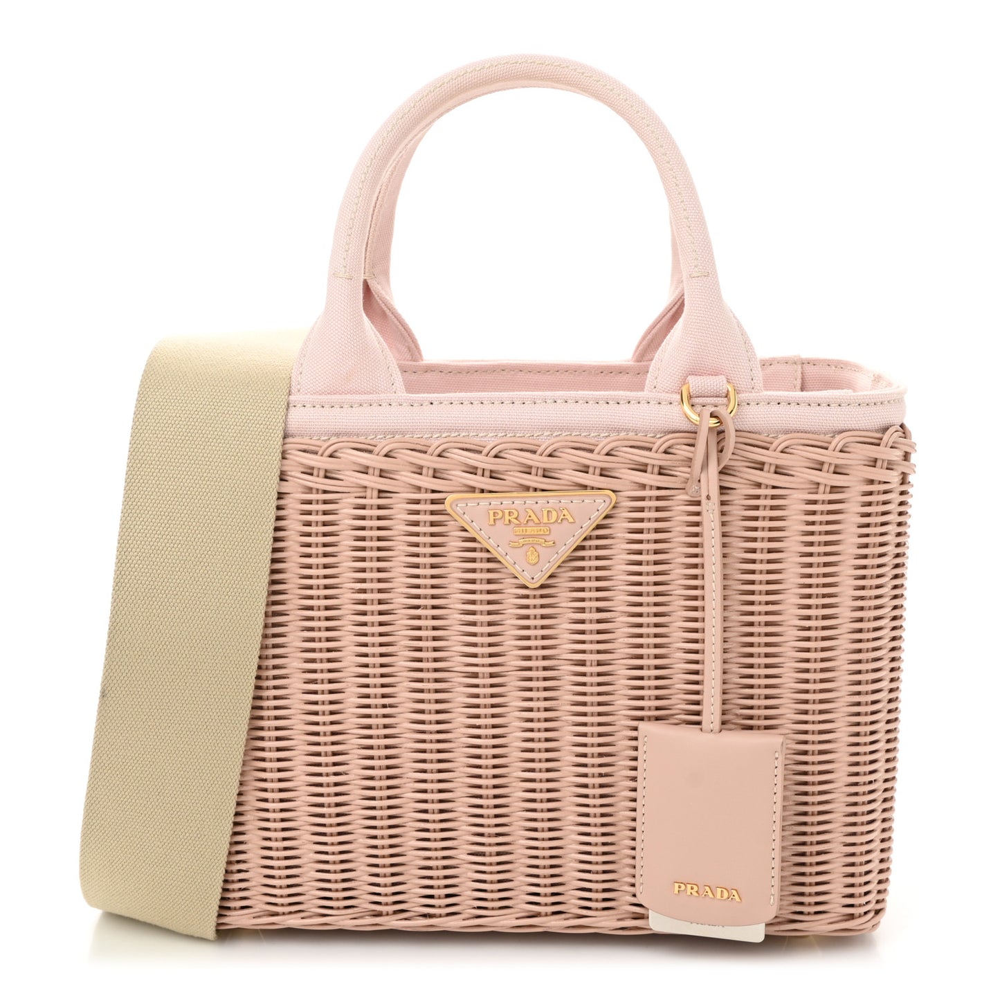 Wicker Canvas Shoulder Bag Pesca