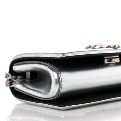 Dolce & Gabbana Metallic Calfskin Medium Devotion Crossbody Bag Silver 7 of 8