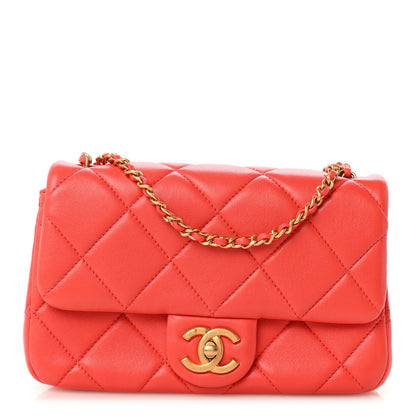 Chanel Lambskin Quilted Pearl Small Flap Dark Orange 1 of 12