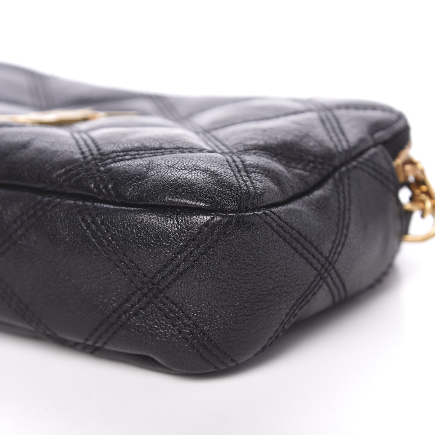 Saint Laurent Grained Lambskin Quilted Mini Becky Double Zip Bag Black 12 of 14