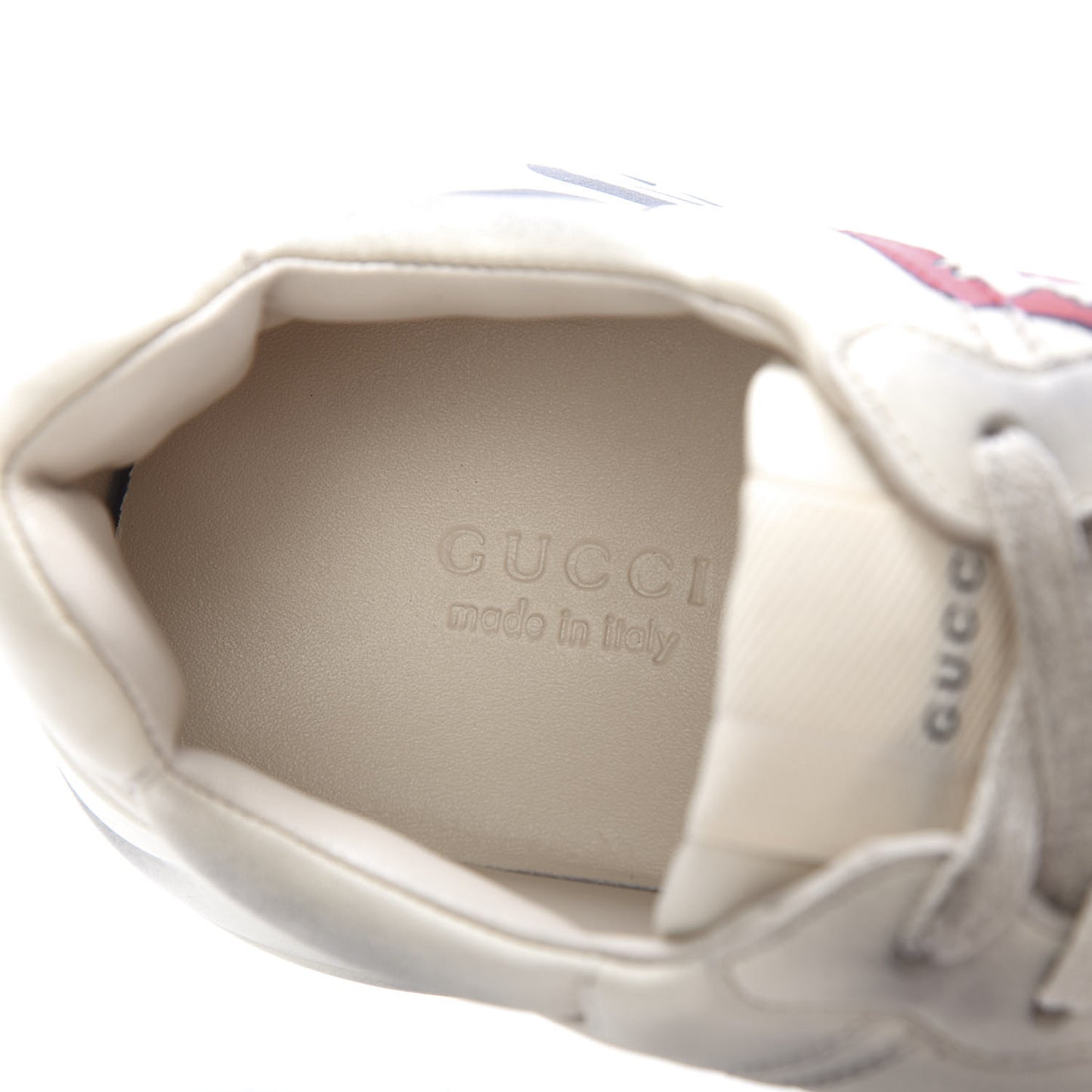 Calfskin Mouth Print Womens Rhyton Sneakers 38 Ivory