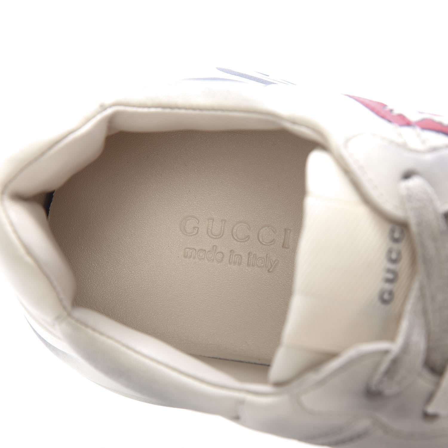 Gucci Calfskin Mouth Print Womens Rhyton Sneakers 38 Ivory 7 of 8