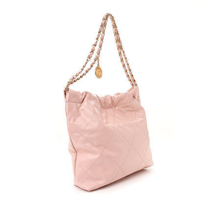 Chanel Shiny Calfskin Quilted Small Chanel 22 Rose 4 of 11