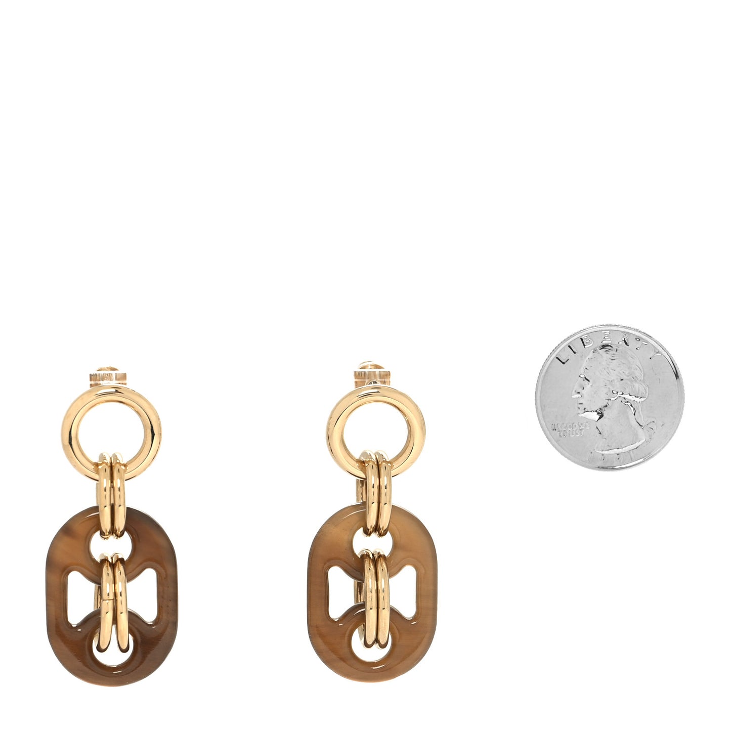 Permabrass Buffalo Horn Earrings Gold
