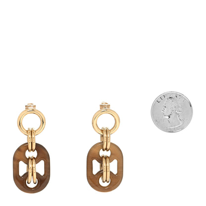Hermes Permabrass Buffalo Horn Earrings Gold 2 of 5