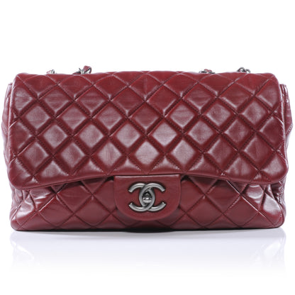 Chanel Lambskin Jumbo Single Flap Dark Red 1 of 9