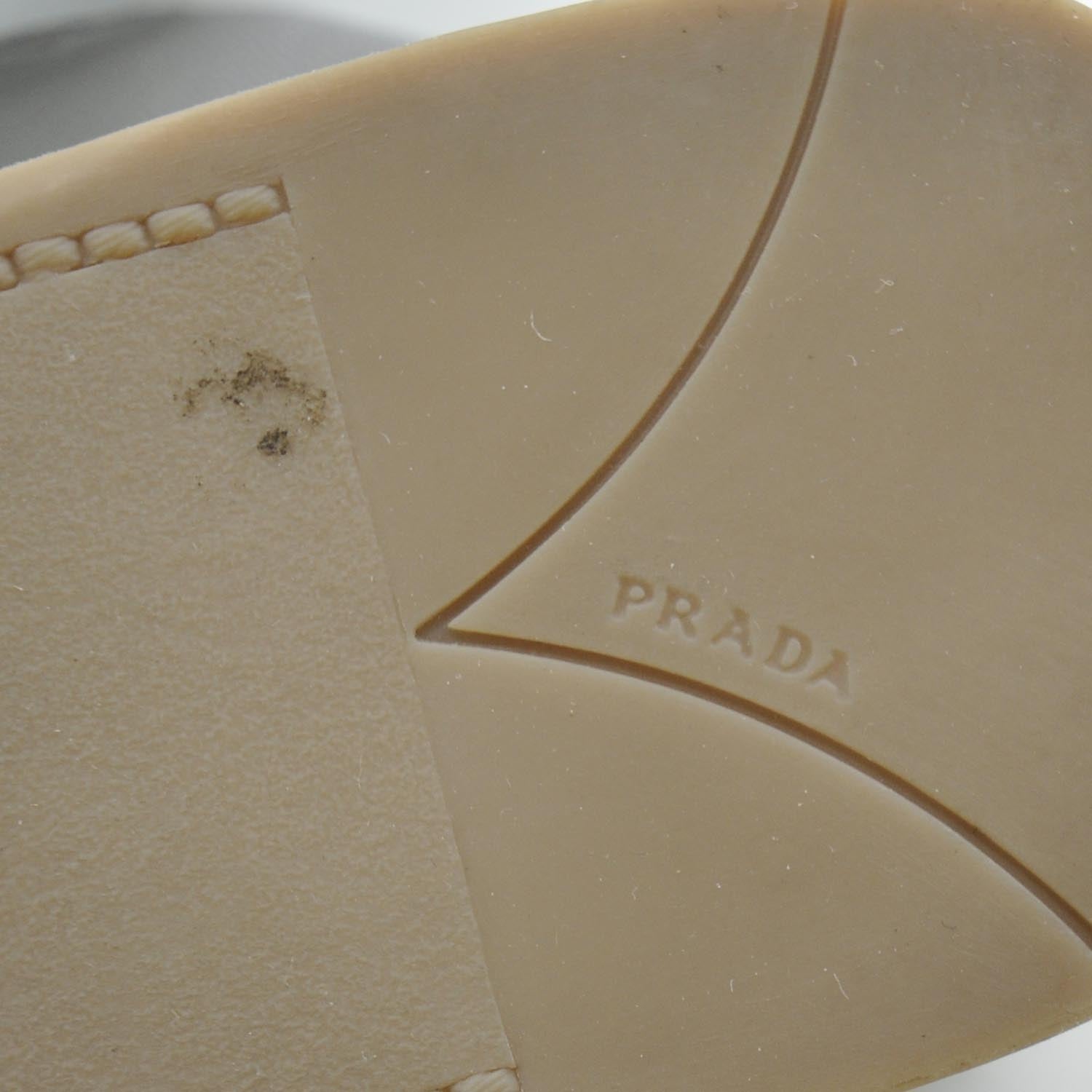 Prada Leather Espadrille Platform Shoes 36 Blue 6 of 8