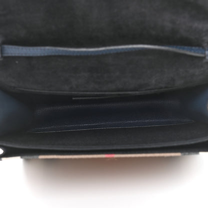 Burberry Derby Calfskin House Check Small Macken Crossbody Bag Ink Blue 5 of 12
