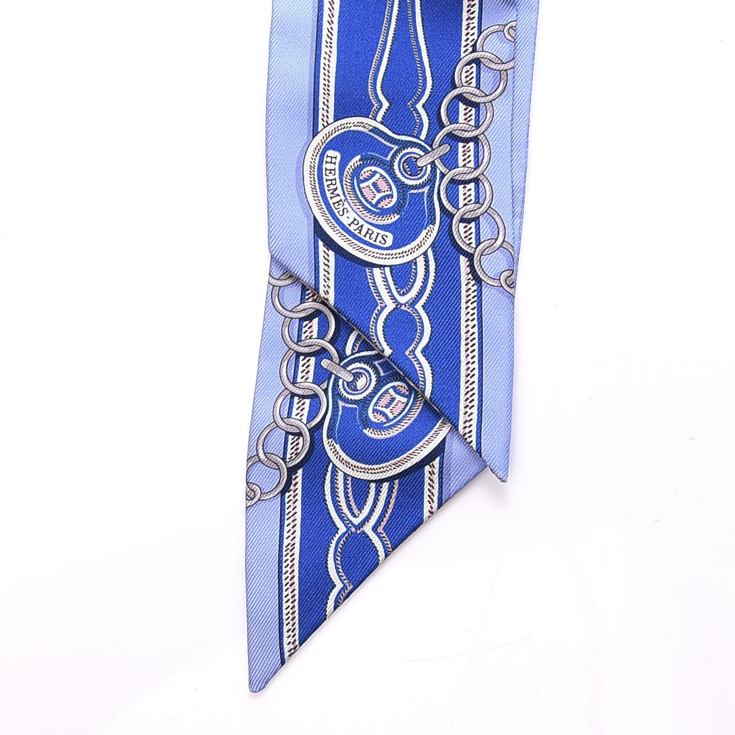 Hermes Silk Maillons Twilly Ciel Bleu Roy Beige 2 of 4