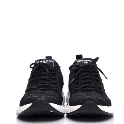 Chanel Fabric Logo Sneakers 38.5 Black 2 of 10