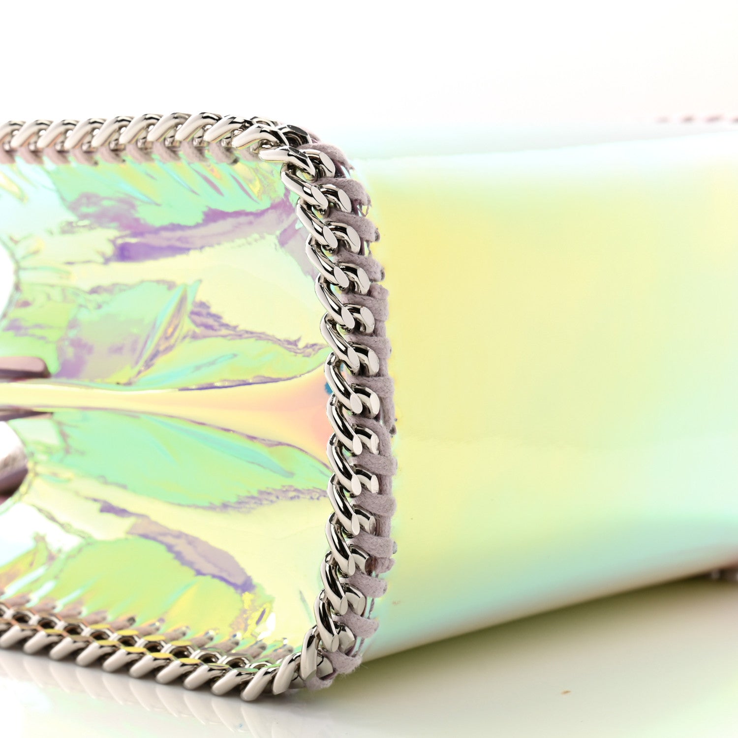 Stella McCartney Holographic Faux Leather Mini Falabella Silver 8 of 11