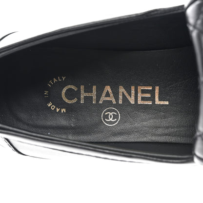 Chanel Lambskin Quilted CC Turnlock Loafers 37 Black 6 of 12