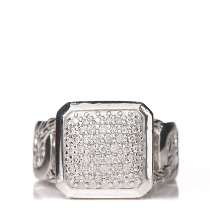 John Hardy Sterling Silver Diamond Classic Chain Square Ring 50 5.5 1 of 6