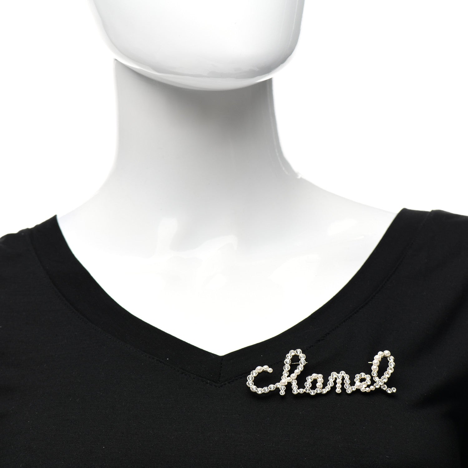 Chanel Metal Glass Swirling Pearls Brooch Pin Gold 2 of 5