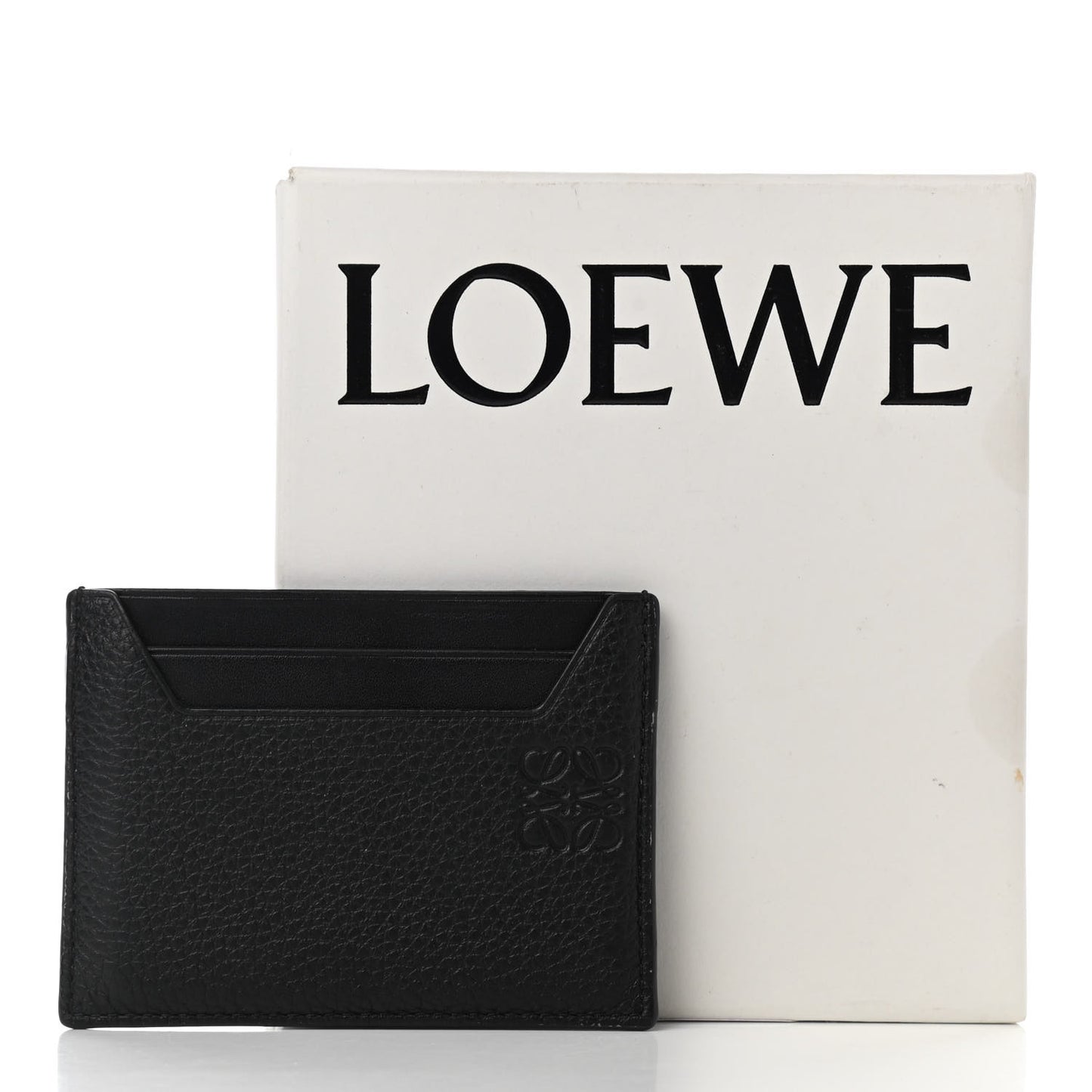 Soft Grained Calfskin Plain Card Holder Black