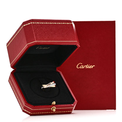 Cartier 18K White Yellow Pink Gold Diamond Small Trinity Paved Ring 51 5.75 6 of 6