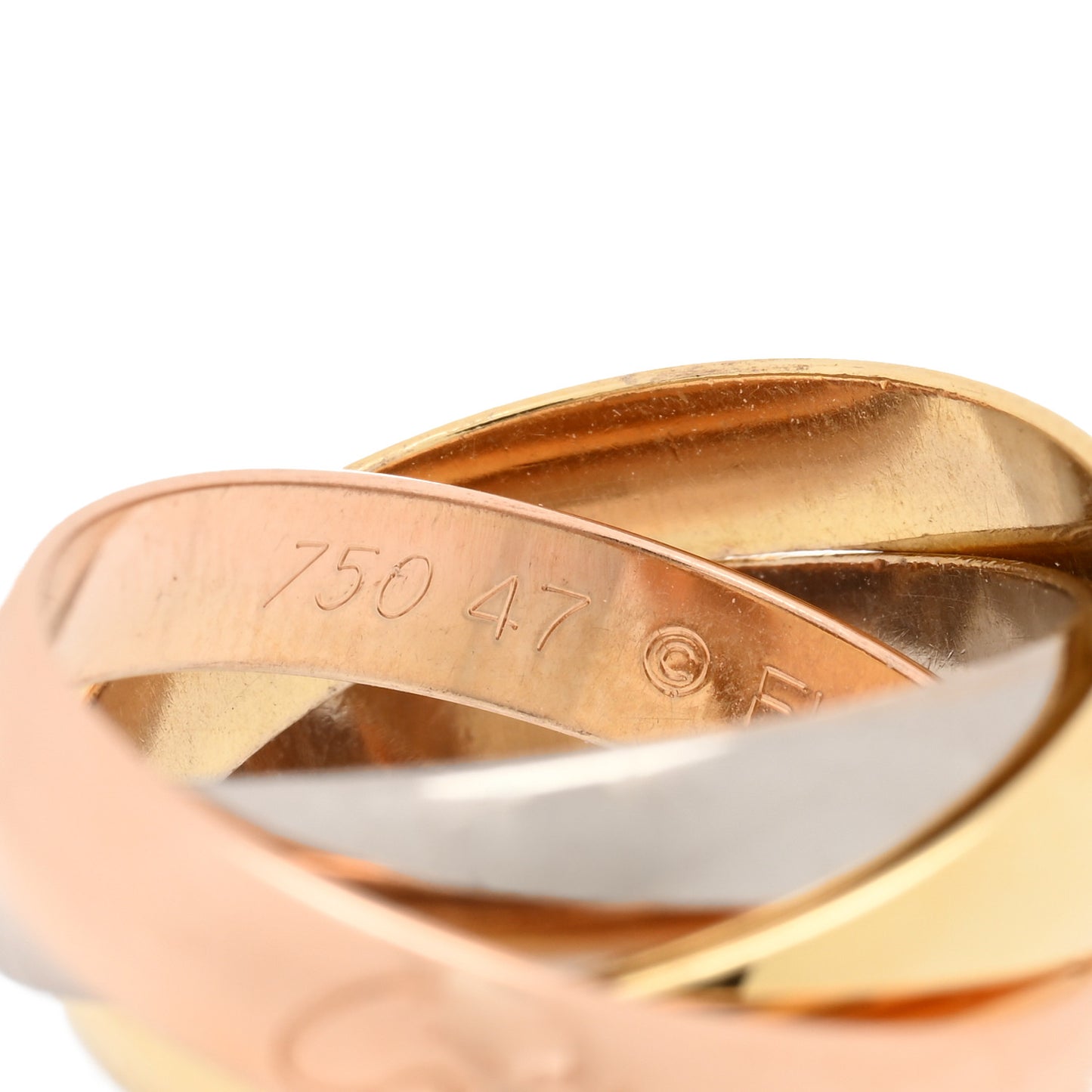 18K Pink Yellow White Gold Classic Trinity Ring 47 4
