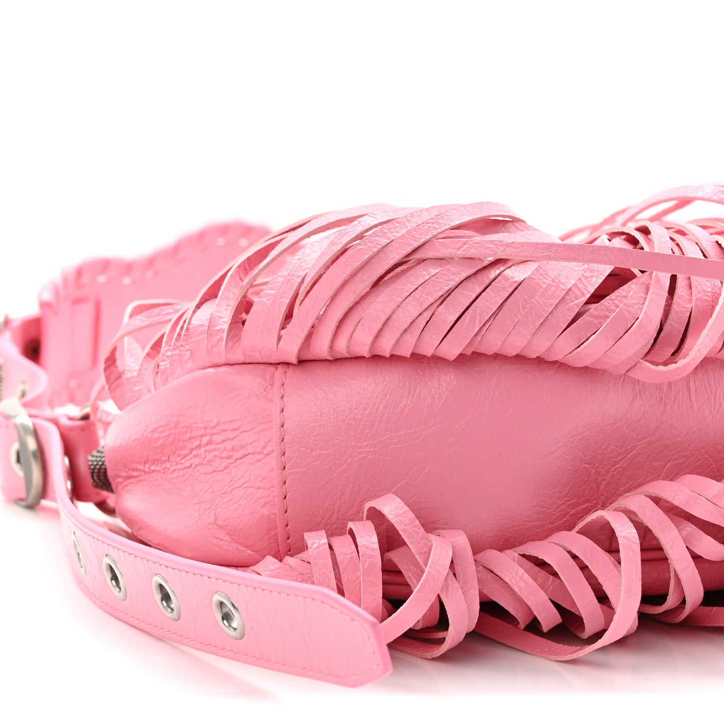 Agneau Arena Le Cagole Fringe Shoulder Bag XS Sweet Pink