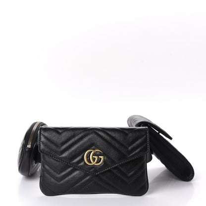 Gucci Calfskin Matelasse GG Marmont 2.0 Multi Belt Bag 85 34 Black 3 of 17