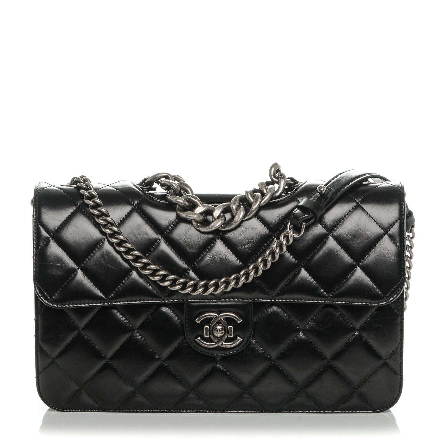Chanel Calfskin Quilted Large Perfect Edge Flap Black 1 of 8