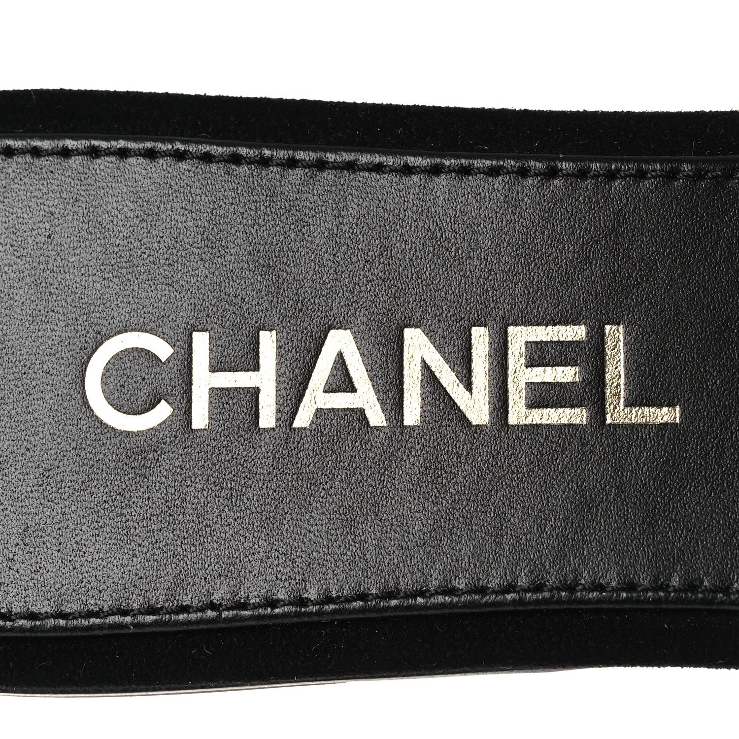 Chanel Suede Kidskin Velcro Crystal CC Mules 38.5 Black 39.5 Black 9 of 11
