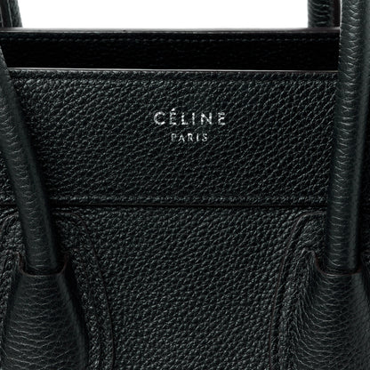 Celine Drummed Calfskin Micro Luggage Black 8 of 10