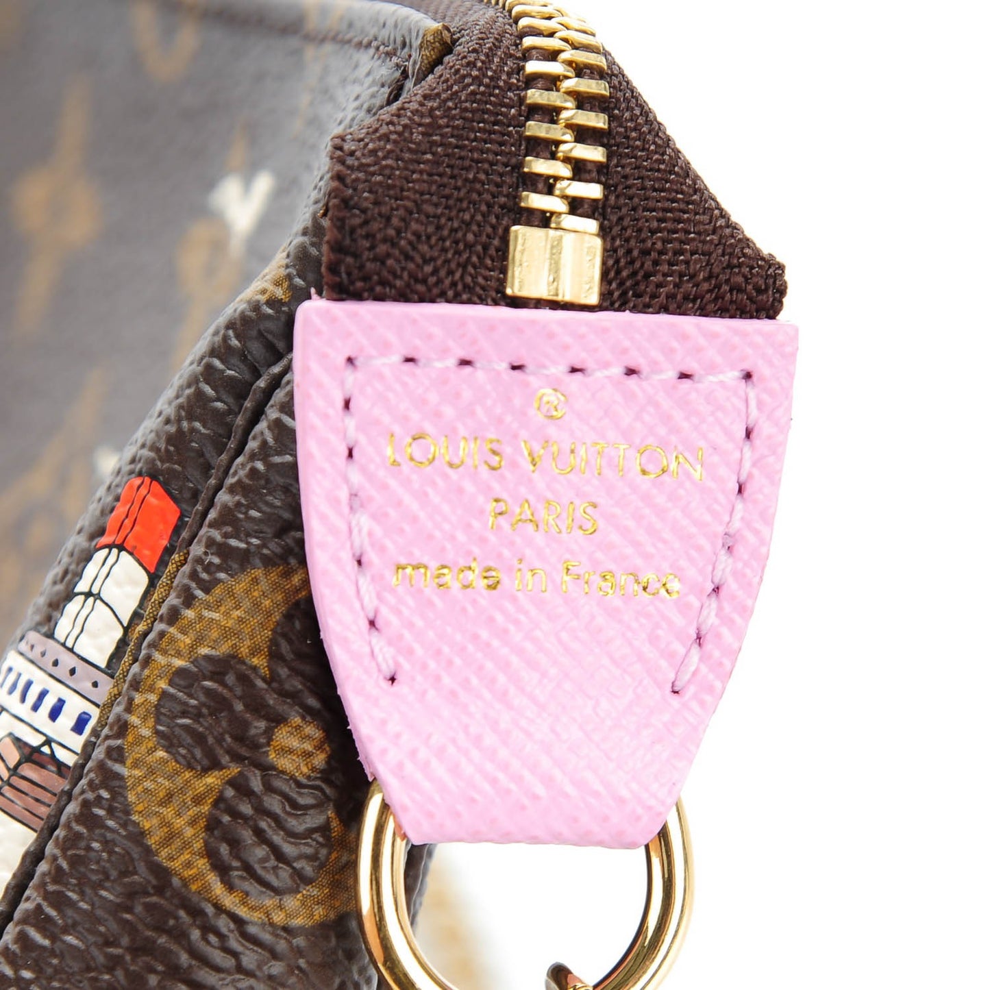 Monogram 2016 Christmas Animation Mini Pochette Accessories Rose Ballerine