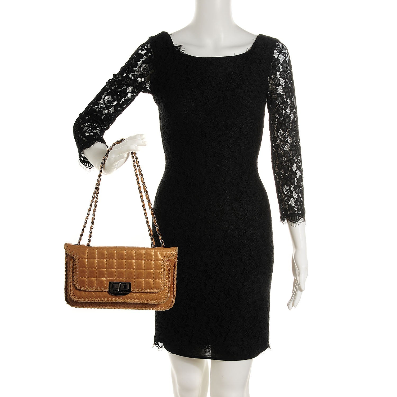 Chanel Calfskin Square Quilted Mademoiselle Crochet Flap Beige Fonce 2 of 9