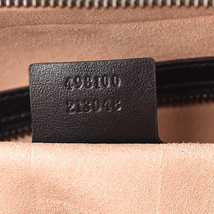 Gucci Calfskin Matelasse Sylvie Web Small GG Marmont Top Handle Shoulder Bag Black 9 of 9