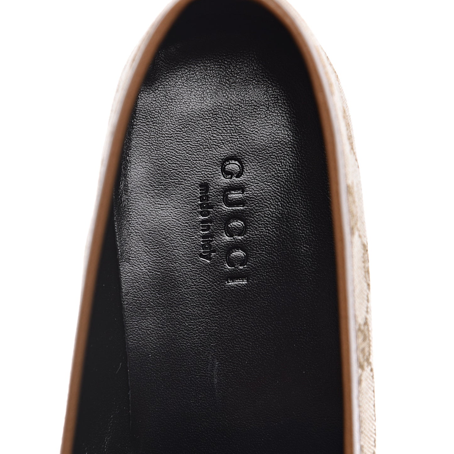 Canvas GG Monogram Horsebit Womens Jordaan Loafers 37.5 New Sand Friky Taupe