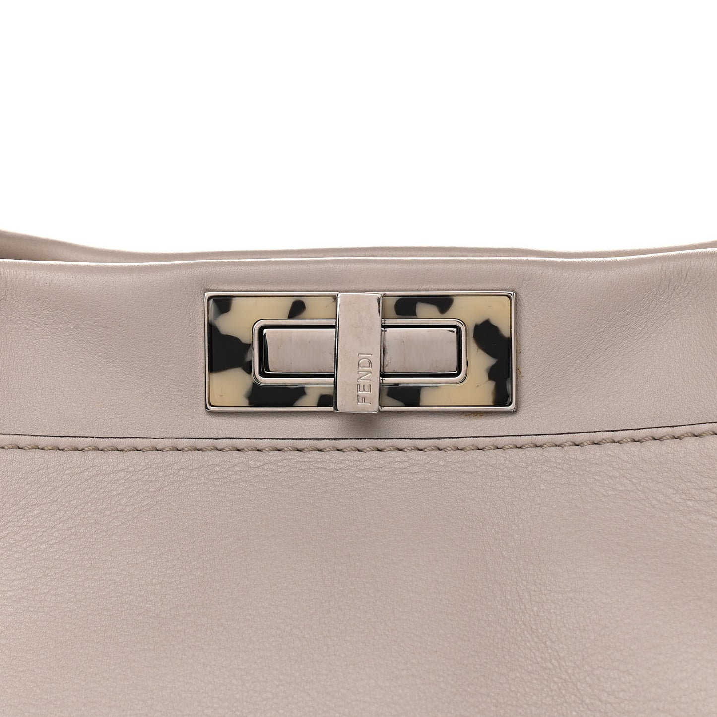 Vitello Seta Plexiglass Granite Large Peekaboo Iconic Satchel Polvere